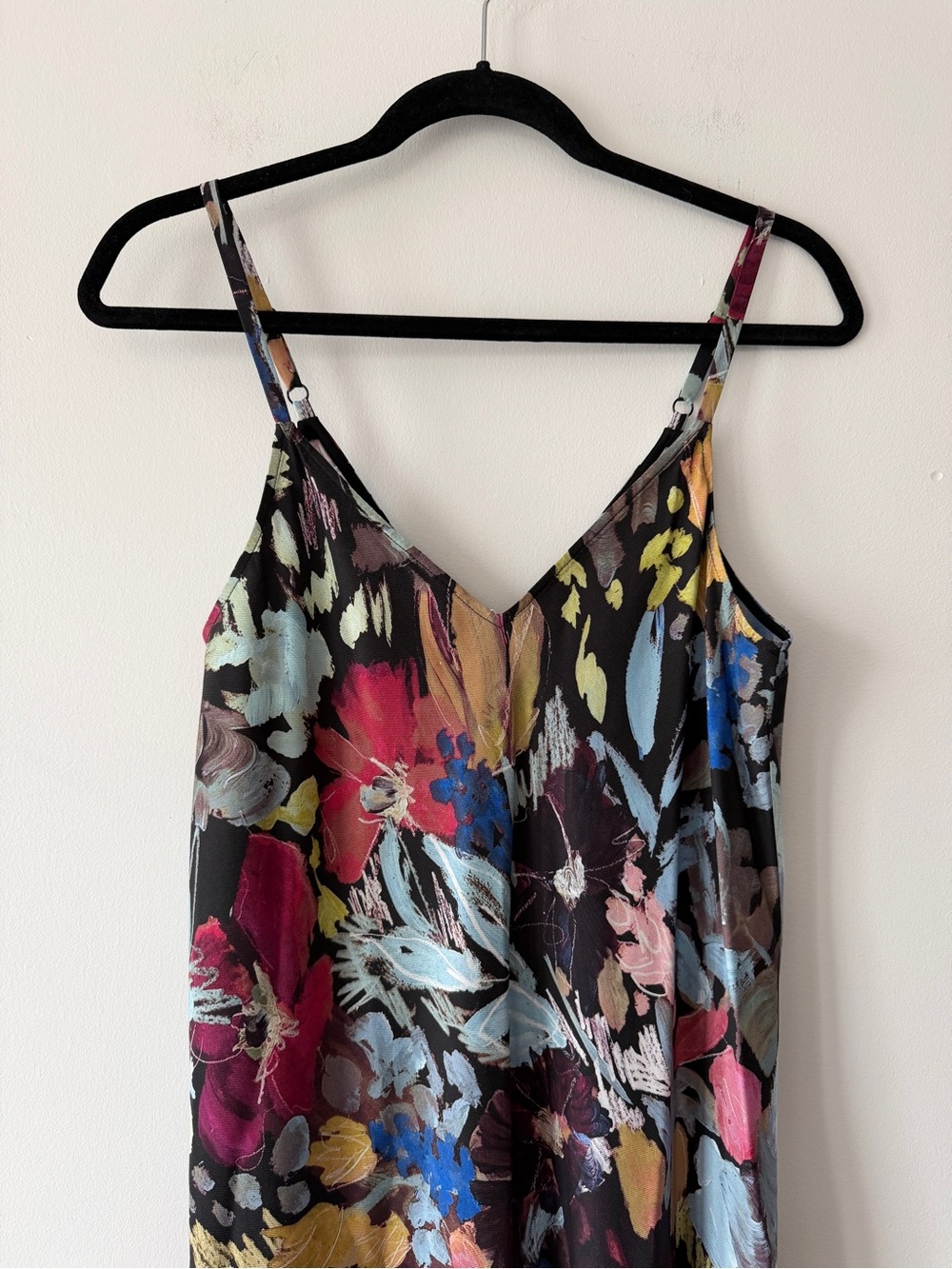 Ted Baker Black Floral Slip Midi Maxi Slip Dress with Multicolor Print size 6 - Picture 4 of 8